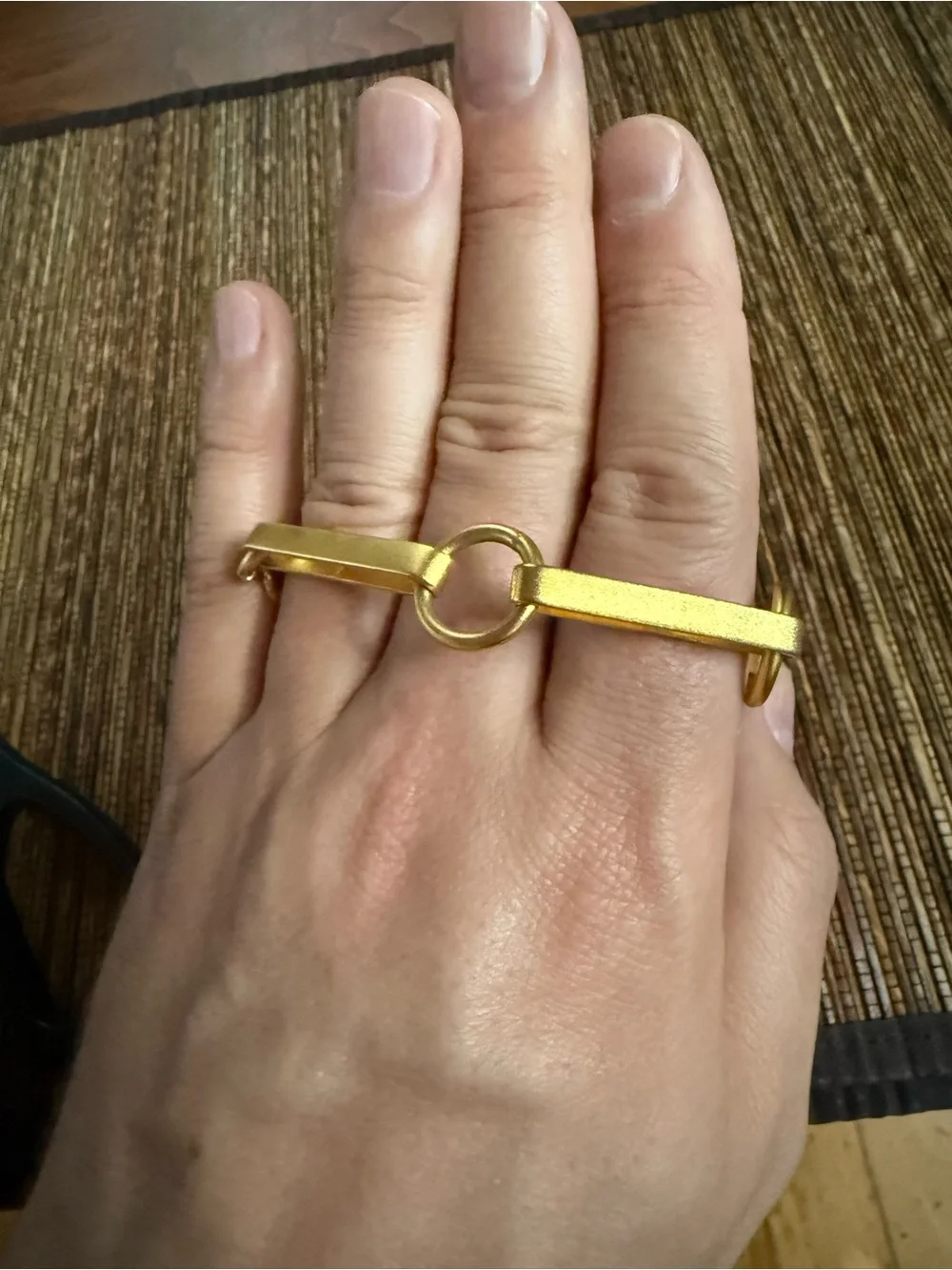 Martha Sturdy Chain Bracelet Gold Plated Matte Finish Modernist Post Modern - Picture 9 of 9